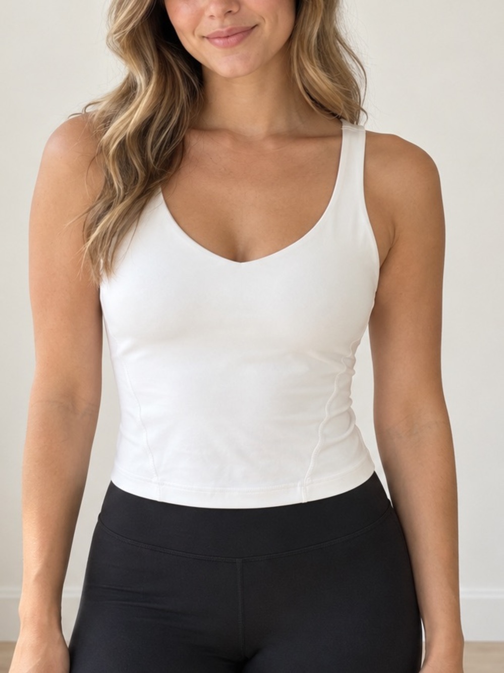 Lululemon Align Tank Top White Size 6 Built In Bra Yoga Pilates
